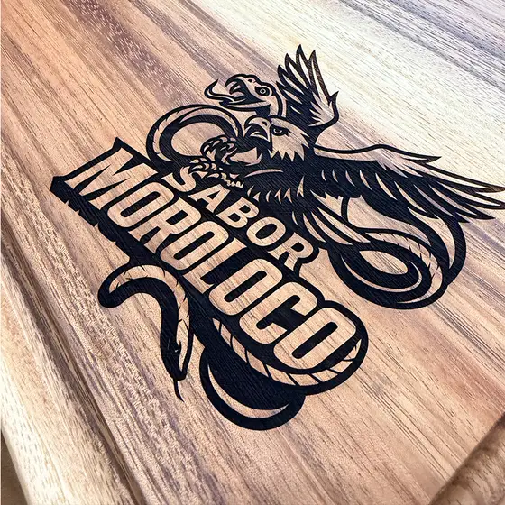 Engraved serving board: Custom-engraved serving board